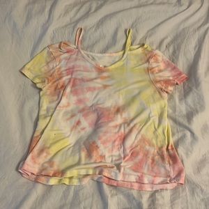 Tie dye off the shoulder top, kids size 8 (girls)